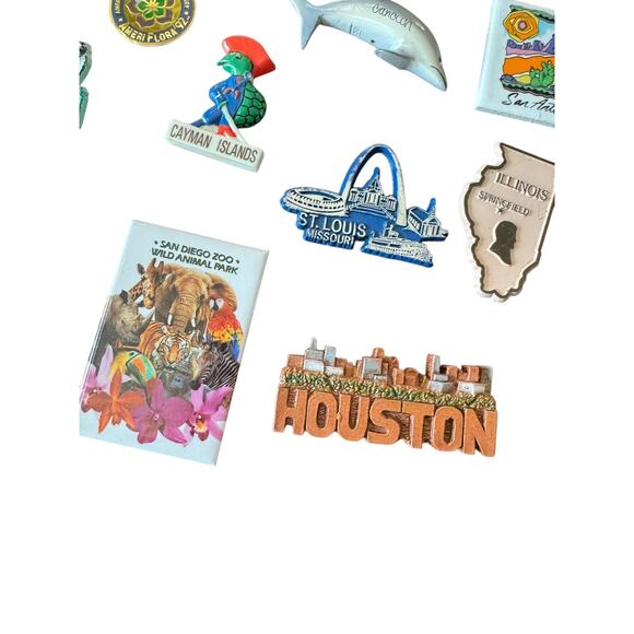 Lot 13 Vintage Travel Souvenir Refrigerator Magnets States Cities Zoo Cayman DC - Picture 4 of 7